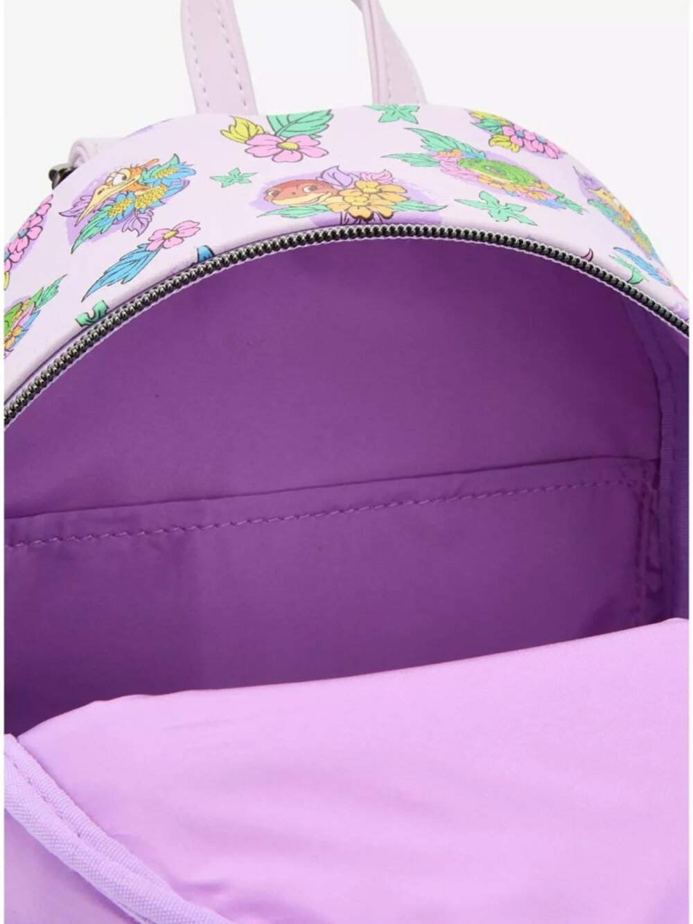 Loungefly The Land Before Time Dinosaurs Floral Purple Soft Tag Mini Backpack - Picture 10 of 11